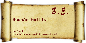 Bednár Emília névjegykártya